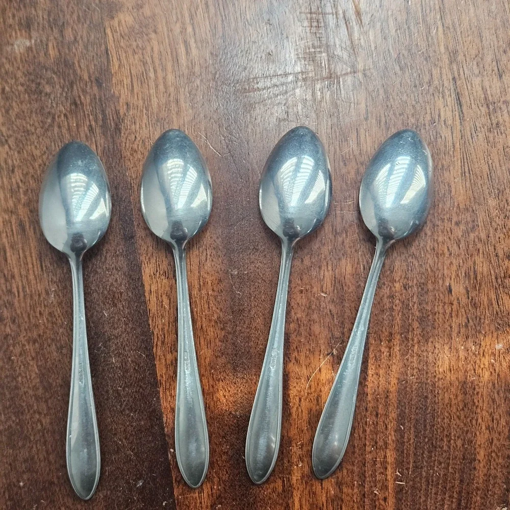 Vintage WMF Cromargan Germany Line 4 Place Oval Spoons 6in set